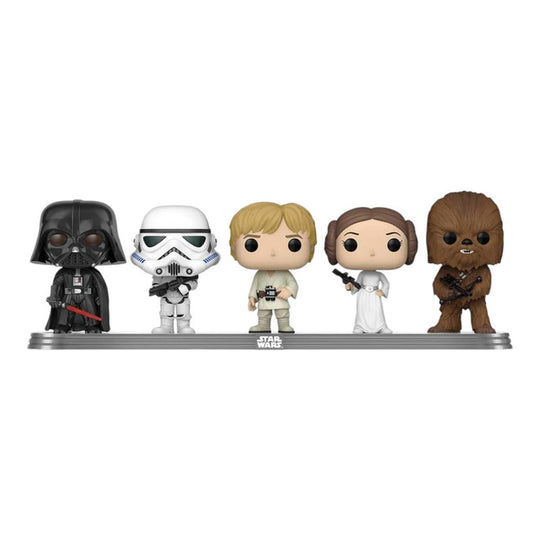 Funko Pop Darth Vader / Stormtrooper / Luke Skywalker / Princess Leia / Chewbacca 5 Pack Exclusivo S